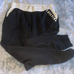 Black and White VS PINK Crop Sweatpants - Size XS